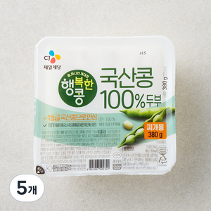 행복한콩 국산콩 두부 찌개용, 380g, 5개