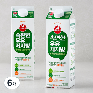 서울우유 속편한 우유 저지방, 900ml, 6개