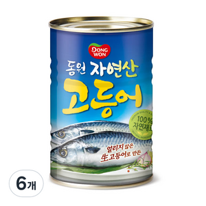 동원 고등어 통조림, 300g, 6개