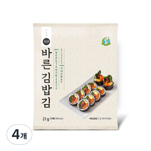 성경식품 바르다김선생 바른 김밥김 10p, 21g, 4개