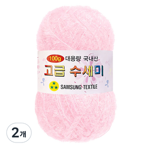 yana 대용량 고급 수세미실 100g, 105 흰분홍, 2개