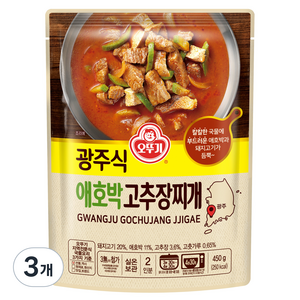 오뚜기 광주식 애호박 고추장찌개, 450g, 3개