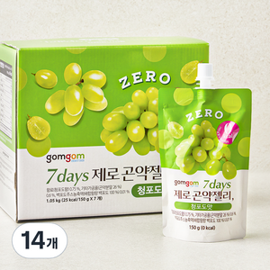 곰곰 7days 제로 곤약젤리 청포도맛, 150ml, 14개