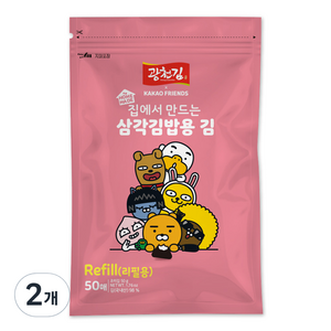 광천김 카카오 삼각김밥김 리필용 50p, 50g, 2개