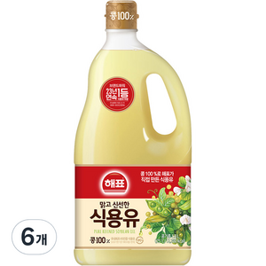 해표 콩기름 식용유, 1.5L, 6개