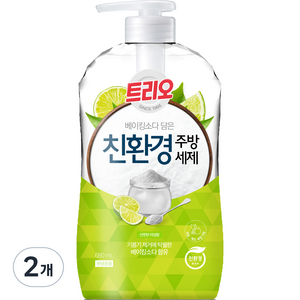 트리오 베이킹소다 담은 친환경 주방세제 라임향, 680ml, 2개