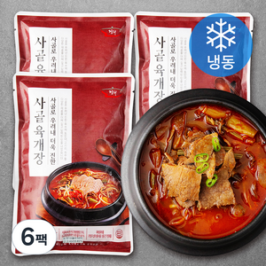 장터 사골육개장 (냉동), 600g, 6팩