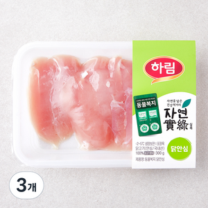 하림 자연실록 동물복지 인증 닭안심 (냉장), 300g, 3개