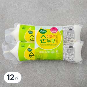 맑은물에 참 좋은 국산콩 100% 순두부, 400g, 12개