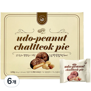 청우식품 우도땅콩 초코 찰떡파이, 258g, 6개