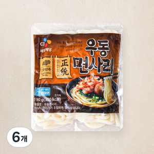 CJ제일제당 우동 면사리, 190g, 6개