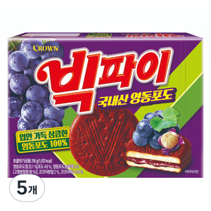 빅파이 영동포도 과자파이 중, 216g, 5개