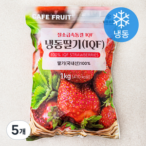 CAFE FRUIT 국산 냉동딸기 IQF (냉동), 1kg, 5개