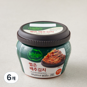 비비고 썰은 배추김치 용기, 300g, 6개