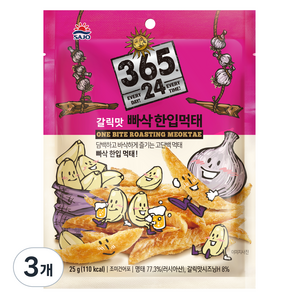 삼육오점이사 사조 한입먹태 빠삭한입먹태 갈릭맛, 25g, 3개