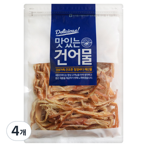 해맑은푸드 바베큐 조미오징어, 300g, 4개