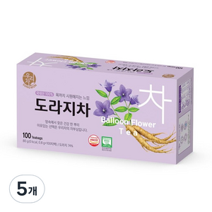 우리차 도라지차, 0.8g, 100개입, 5개