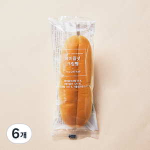 신라명과 헤이즐넛 크림빵, 70g, 6개