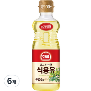 해표 식용유, 500ml, 6개