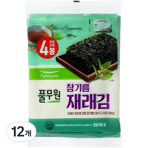 풀무원 참기름 재래김 전장 5매입, 80g, 3개