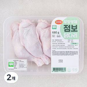 한강식품 무항생제 인증 점보닭다리, 680g, 2개