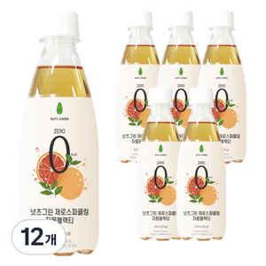 넛츠그린 제로스파클링 자몽블랙티, 340ml, 12개