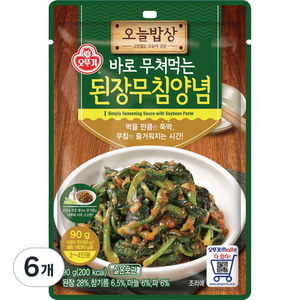 오뚜기 오늘밥상 된장무침양념, 90g, 6개