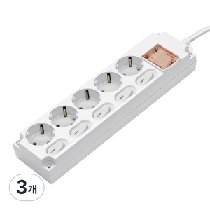 가가넷 개별 스위치 멀티탭 5구 PI-MS-16A5, 3m, 혼합색상, 3개