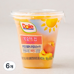 돌 후룻컵 복숭아컵, 198g, 6개