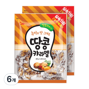 청우식품 땅콩 캬라멜, 280g, 6개