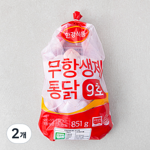 한강식품 무항생제 인증 통닭 9호, 851g, 2개