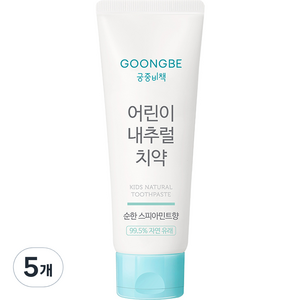 궁중비책 어린이 저불소 치약 순한 스피아민트향, 80g, 5개