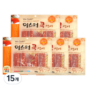 도그펜시아 미스터쿡 강아지 간식 큐브&슬라이스 혼합, 연어맛, 300g, 15개