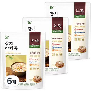 본죽 Healthy 참치 야채죽, 330g, 6개