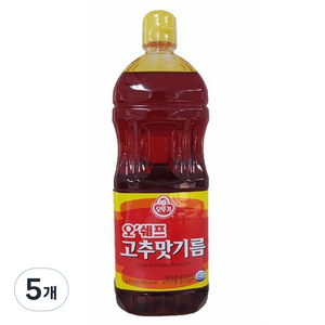 오뚜기 오쉐프 고추맛기름, 5개, 1.5L