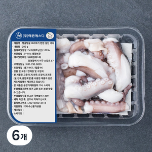 살맛나요 탱글탱글 요리하기 편한 절단 낙지 (냉장), 200g, 6개