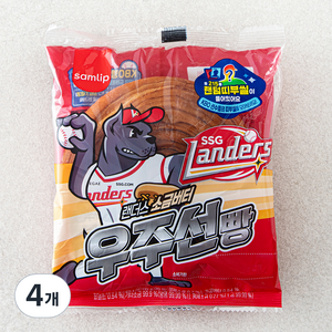 삼립 KBO 랜더스 소금버터 우주선빵, 85g, 4개, 1개입