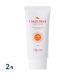 이엔코스 3멀티 블럭 틴티드 크림 SPF50+ PA++++, 50ml, 2개