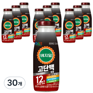 베지밀 고단백 두유 검은콩 병, 190ml, 30개