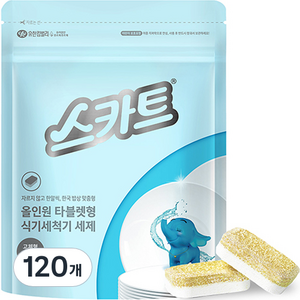 스카트 올인원 타블렛형 식기세척기 세제 무향, 10g, 120개