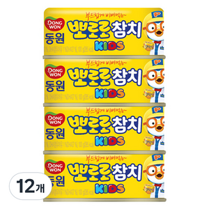 동원참치 뽀로로 키즈 참치 통조림, 100g, 12개