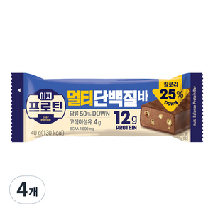 롯데웰푸드 이지프로틴 멀티단백질바, 40g, 4개