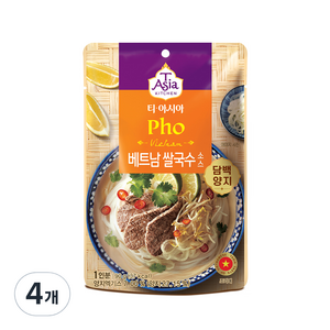 티아시아키친 베트남 쌀국수 소스 담백 양지, 90g, 4개