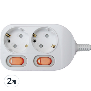 번개표 스위치 개별 멀티탭 2구 WI-MC21623, 5m, 흰색, 2개