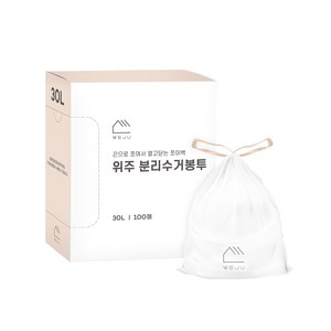 위주 끈으로 쪼이는 쪼이백 분리수거 비닐봉투 100매, 1세트, 30L