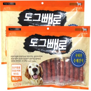 도그빼로 강아지 찹쌀껌 420g, 2개, 양고기맛