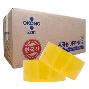 오공 중포장 아크릴 OPP 박스 테이프 48mm x 40m 50p, 투명, 1개