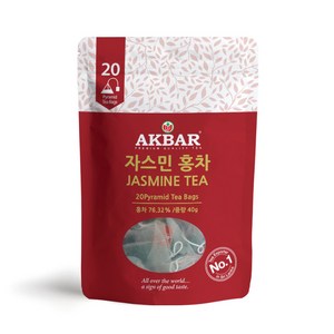 아크바 자스민 홍차 피라미드 티백, 2g, 20개입, 1개