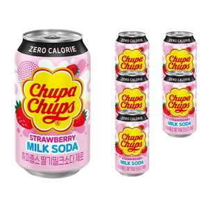 츄파춥스 딸기밀크소다 제로, 350ml, 6개