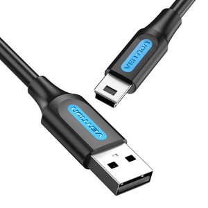 벤션 USB A to 미니5핀 케이블 COM, 1m, 블랙, 1개